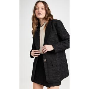 Endless Rose Tweed Single Breast Blazer Black‎ Small Suiting Classic Staple